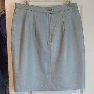Luxe light Blue Leather Skirt Size 42 from Sample Sale NYC New w/o Tag
